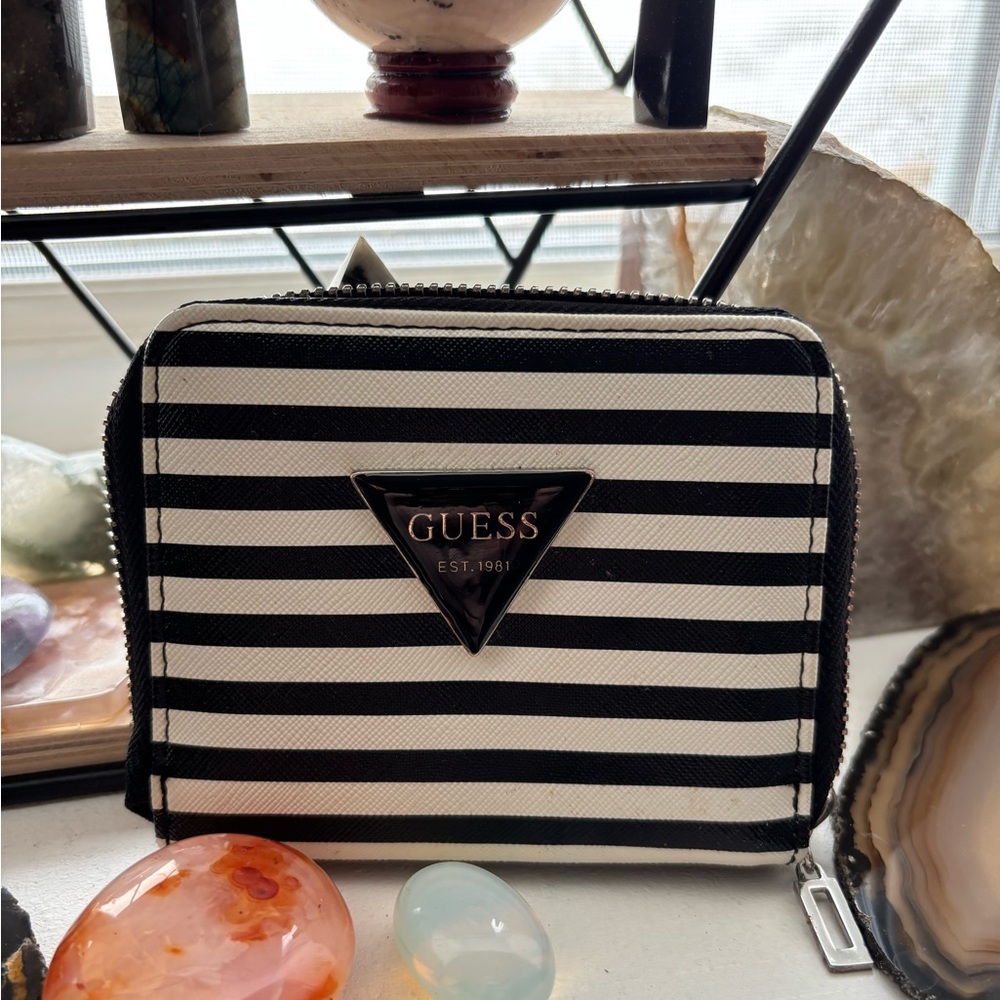 Guess Monochrome Striped Wallet